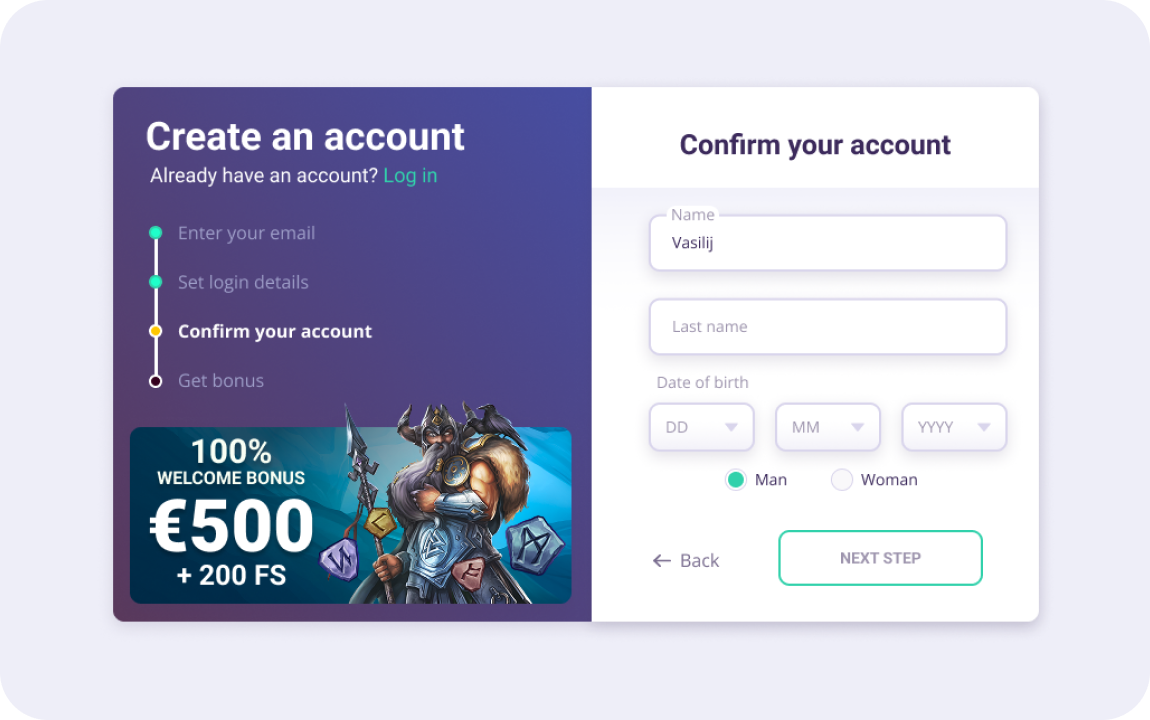 SafeCasino Pași pentru înregistrare 3